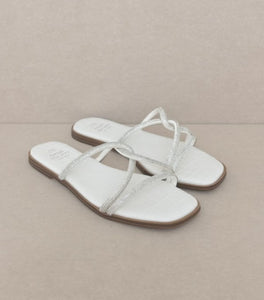Bonnie White Sparkle Sandals