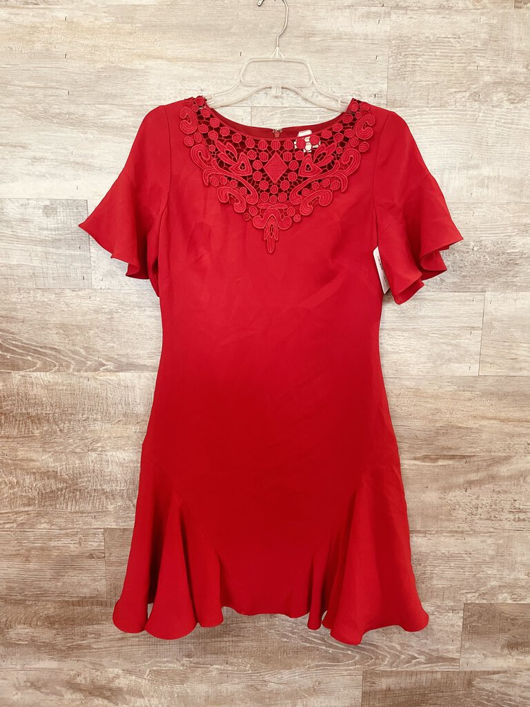 (2) Shoshanna Red Floral Dress Womenss