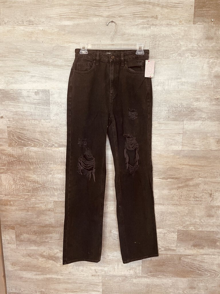 (27) PacSun Black Distressed Boyfriend Jeans Womens