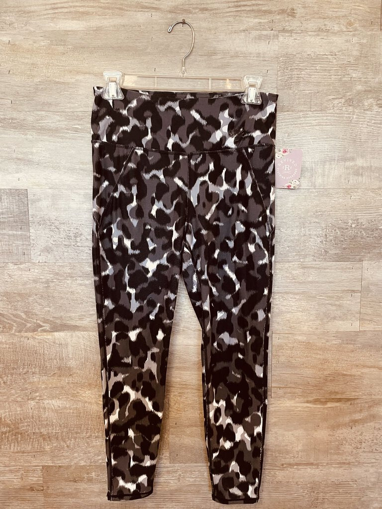 (M) Betsey Johnson Grey Leopard Leggings Womens