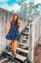 Load image into Gallery viewer, Summer Days Navy Floral Tiered Dress