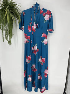 (M) Boutique Blue Floral Maxi Dress Women's